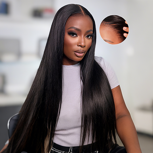 Straight lace front wig shown on mannequin