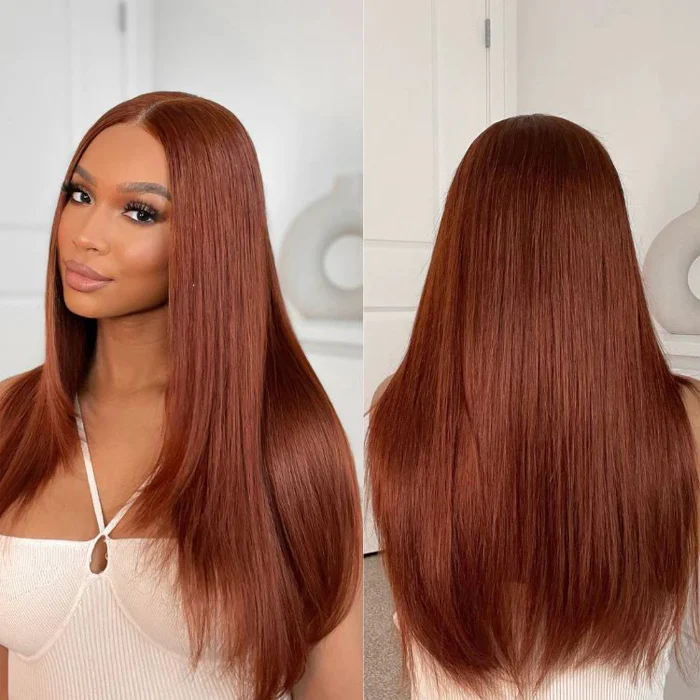#33 Reddish Brown wig color sample