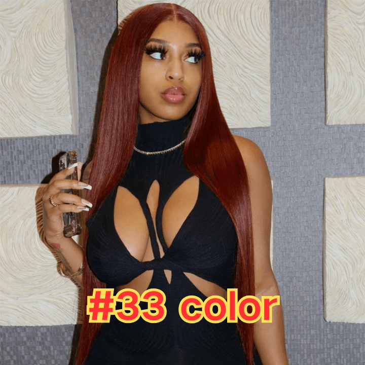#33 Reddish Brown human hair lace front wig