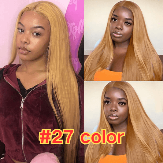 #27 Honey Blonde human hair lace front wig