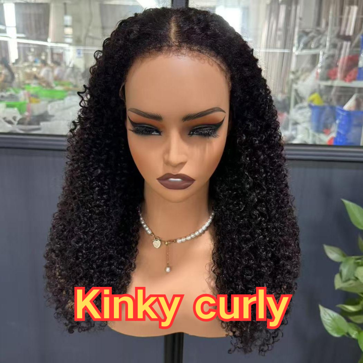 4C edges kinky curly human hair lace wig