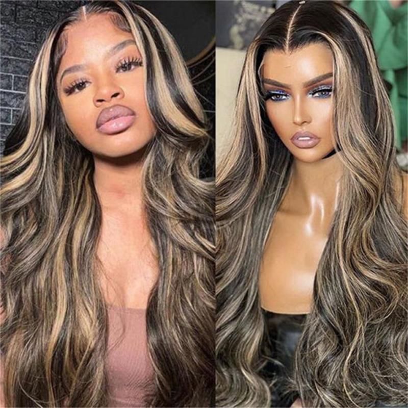 P1B/27 Black with Honey Blonde Highlights wig color sample