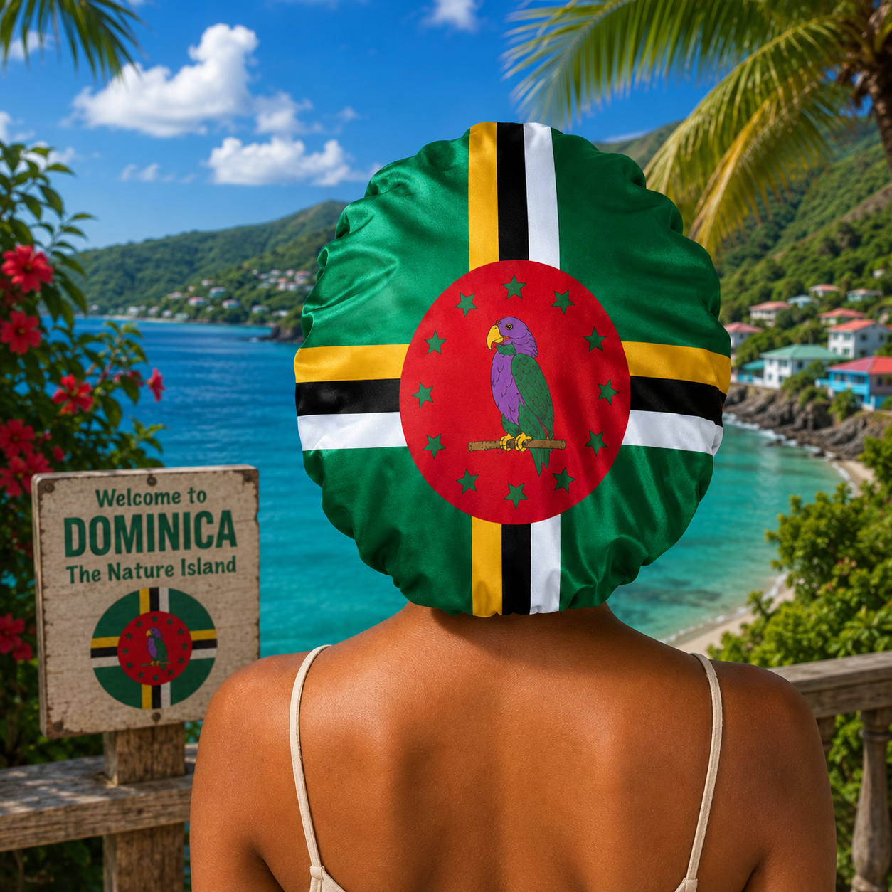 Dominica Flag Bonnet