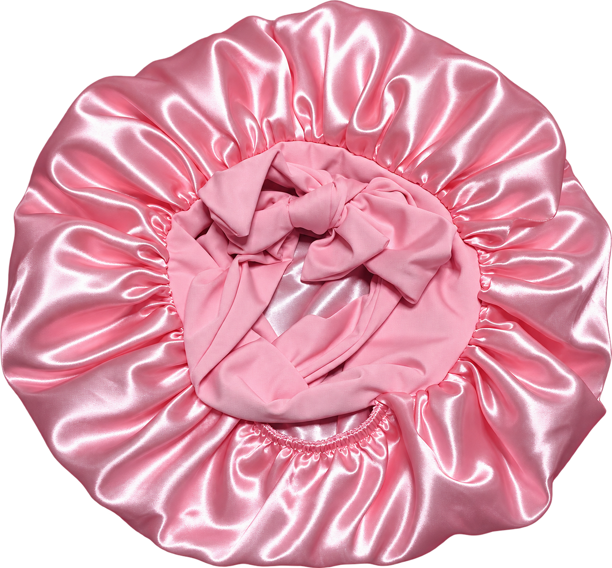 U.S. Virgin Islands Pink Satin Hair Bonnet – Double Layer Flag Bonnet