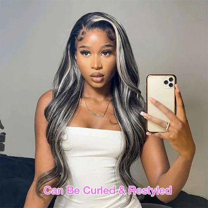 P1B/613 Black with Blonde Highlights wig color sample