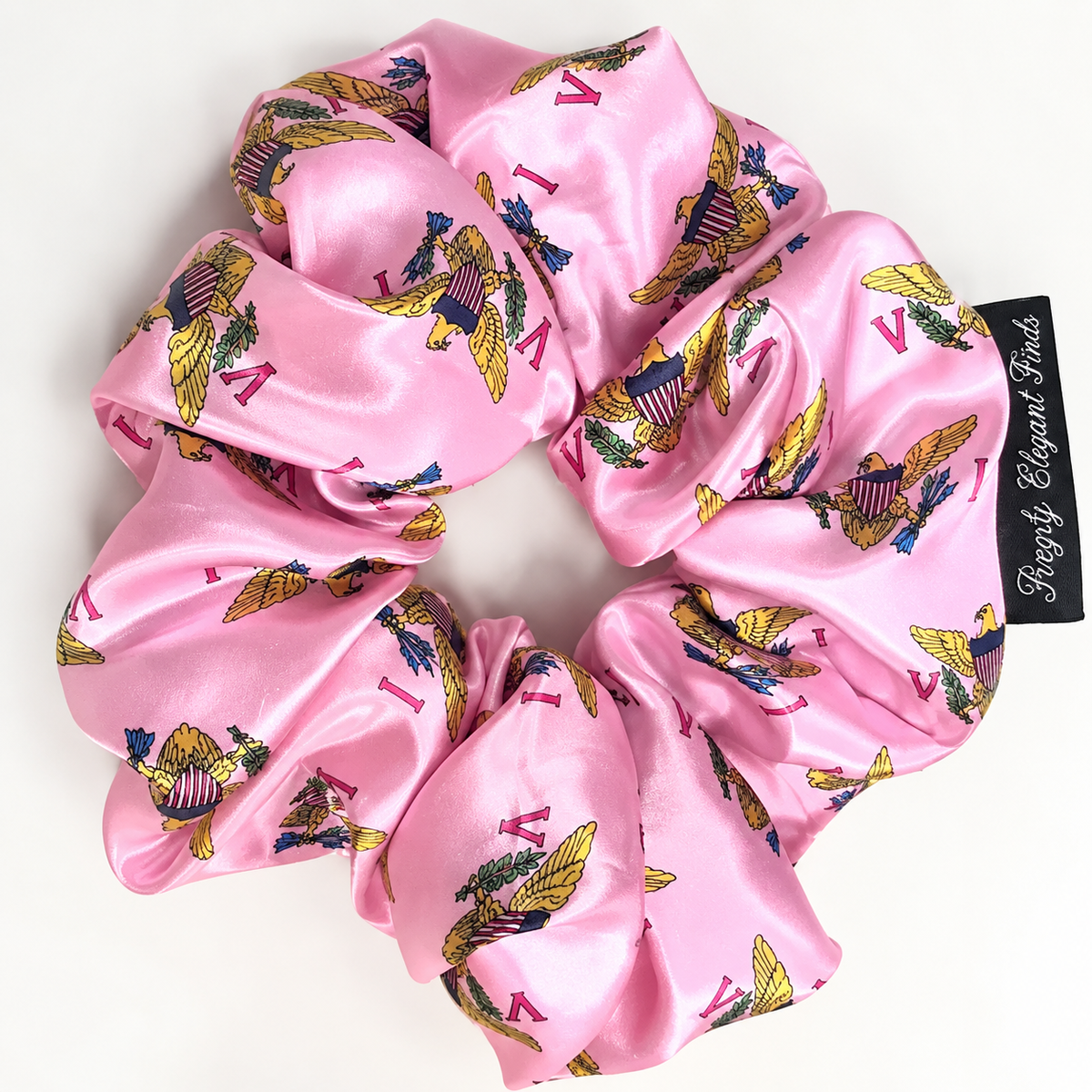 U.S. Virgin Islands Pink Satin Hair Bonnet – Double Layer Flag Bonnet