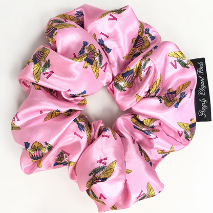U.S. Virgin Islands Pink Satin Hair Bonnet – Double Layer Flag Bonnet