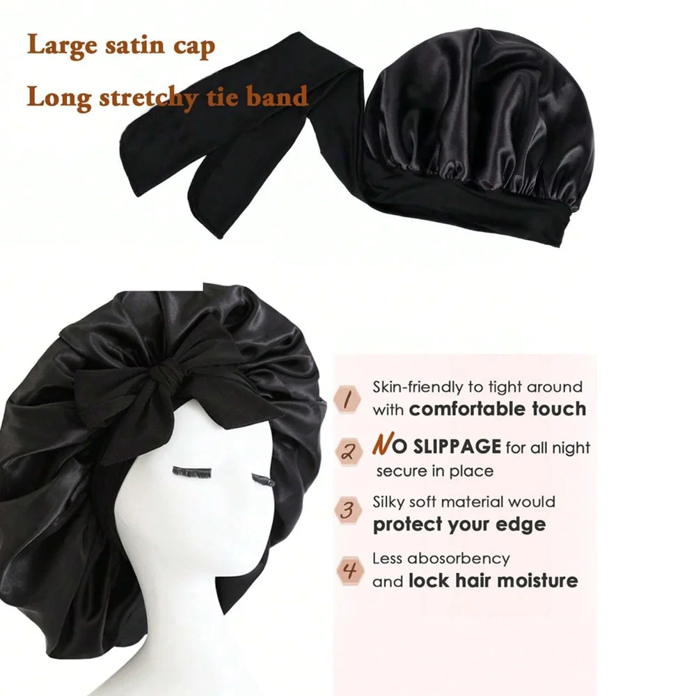 Satin Bonnet with Adjustable Tie Band
