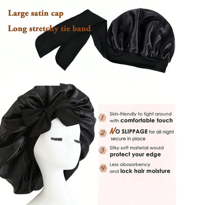 Satin Bonnet with Adjustable Tie Band