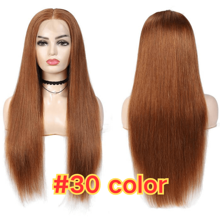 #30 Light Auburn human hair lace front wig