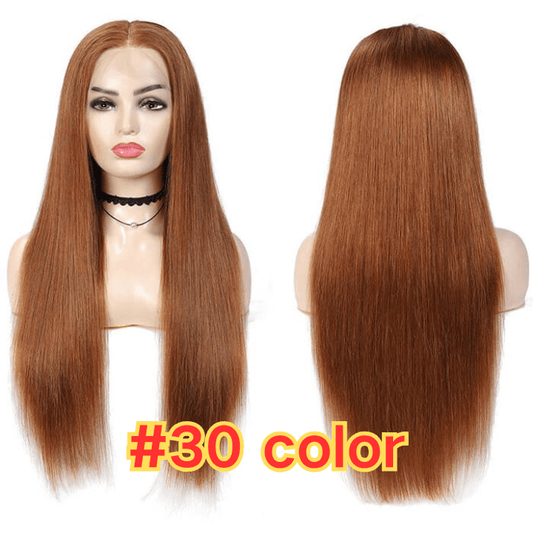 #30 Light Auburn human hair lace front wig