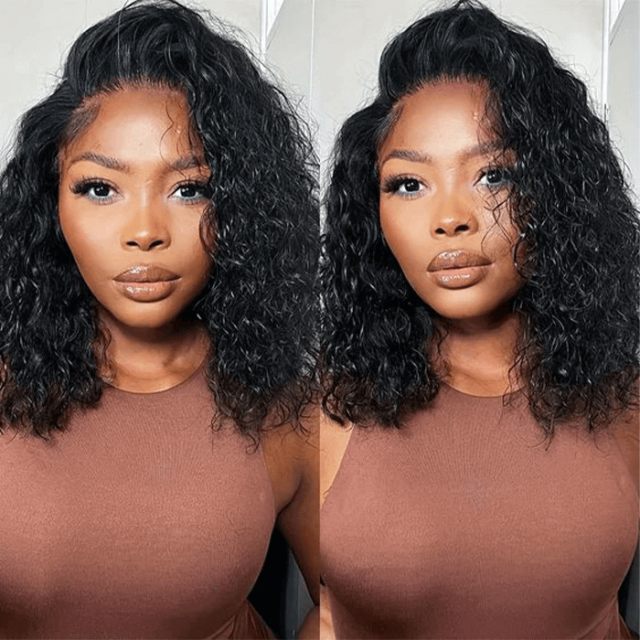Water Wave short bob wig, human hair